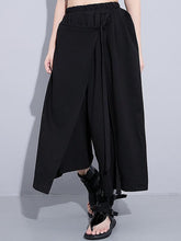 Black Loose Casual Pants Lace-Up Wide Leg Pants